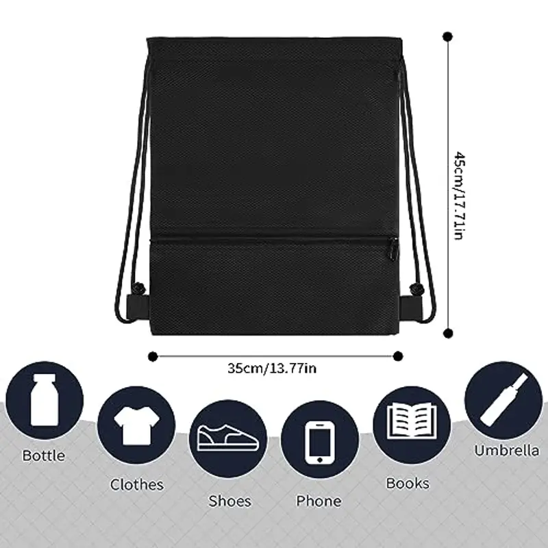 Sacca Sportiva Sacca Zaino Borsa Sportiva per Uomo Donna, Borsa con Coulisse Zaino Palestra Sacca Impermeabile per Viaggi Sportivi Scuola Spiaggia miniatura 2