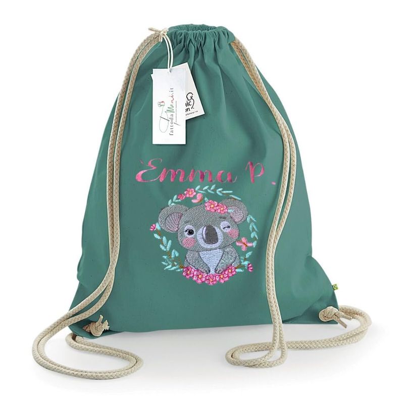 BRAND - Sacca Zainetto Cotone Organico Verde