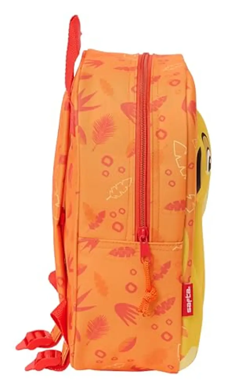 safta El King Leon 3D - Zaino per asilo 3D, adattabile al carrello, facile da pulire, ideale per bambini di diverse età, comodo e versatile, qualità e resistenza, 22 x 10 x 27 cm, colore arancione miniatura 3