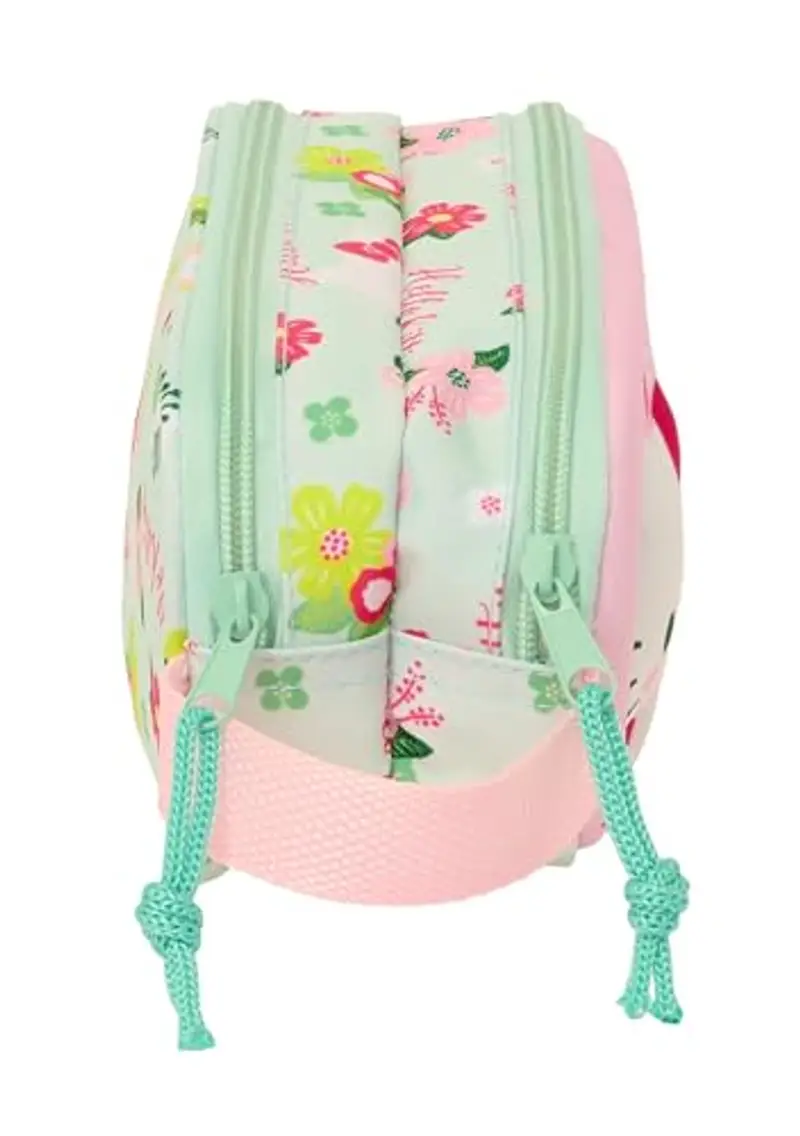 safta Hello Kitty 3D - Astuccio doppio 3D, astuccio per bambini, ideale per bambini in età scolastica, comodo e versatile, qualità e resistenza, 21 x 6 x 8 cm, colore: rosa/verde, rosa/verde miniatura 3