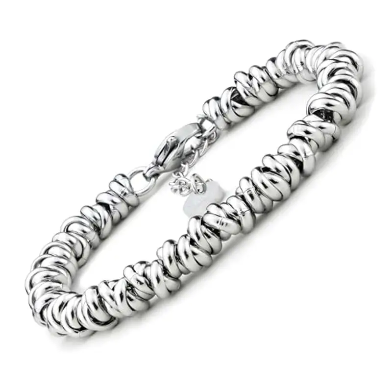 SAGA GIOIELLI® Bracciale Donna Acciaio Intrecciato