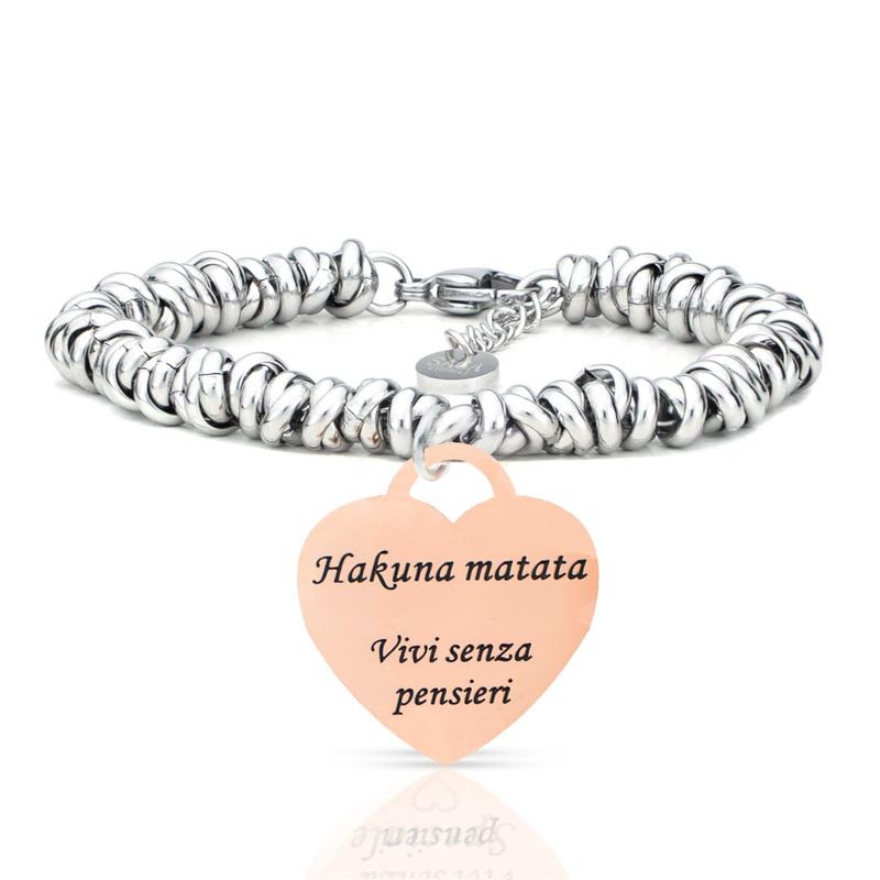 SAGA GIOIELLI® Bracciale Donna Nodini Intrecciato Cuore