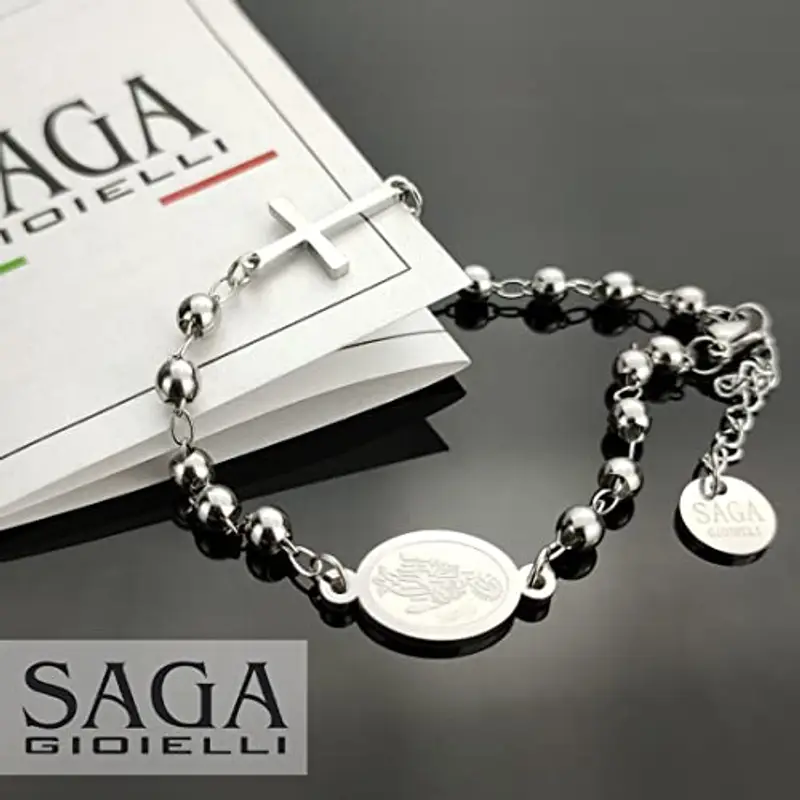 SAGA GIOIELLI Bracciale Rosario Donna Uomo, Idea Regalo Amica Speciale, Sorelle, Mamma, Nonna miniatura 2