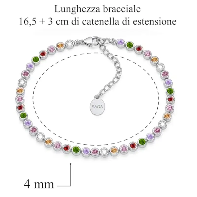 SAGA GIOIELLI® Bracciale Tennis miniatura 2