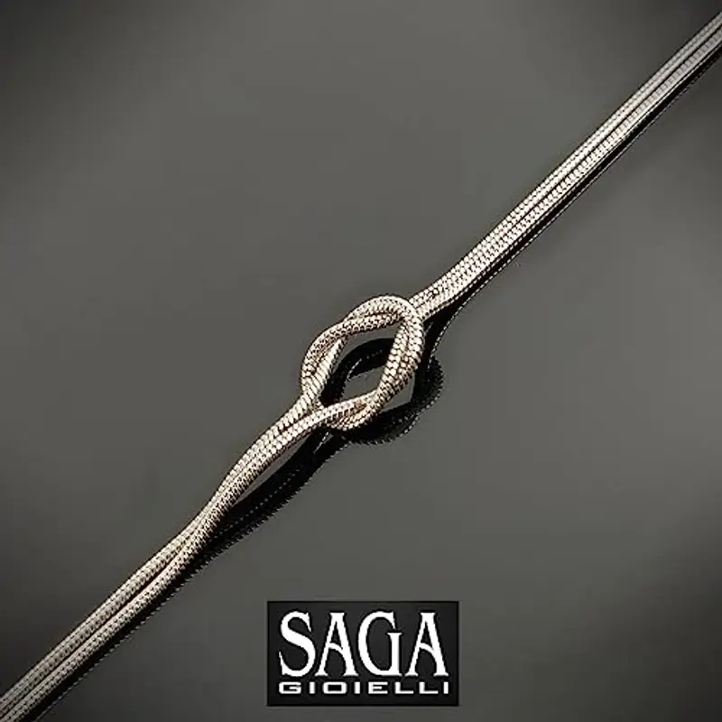 SAGA GIOIELLI® Bracciale Unisex Nodo Unione Mamma Papà Fidanzato Miglior Amica Acciaio (ARGENTATO) miniatura 2