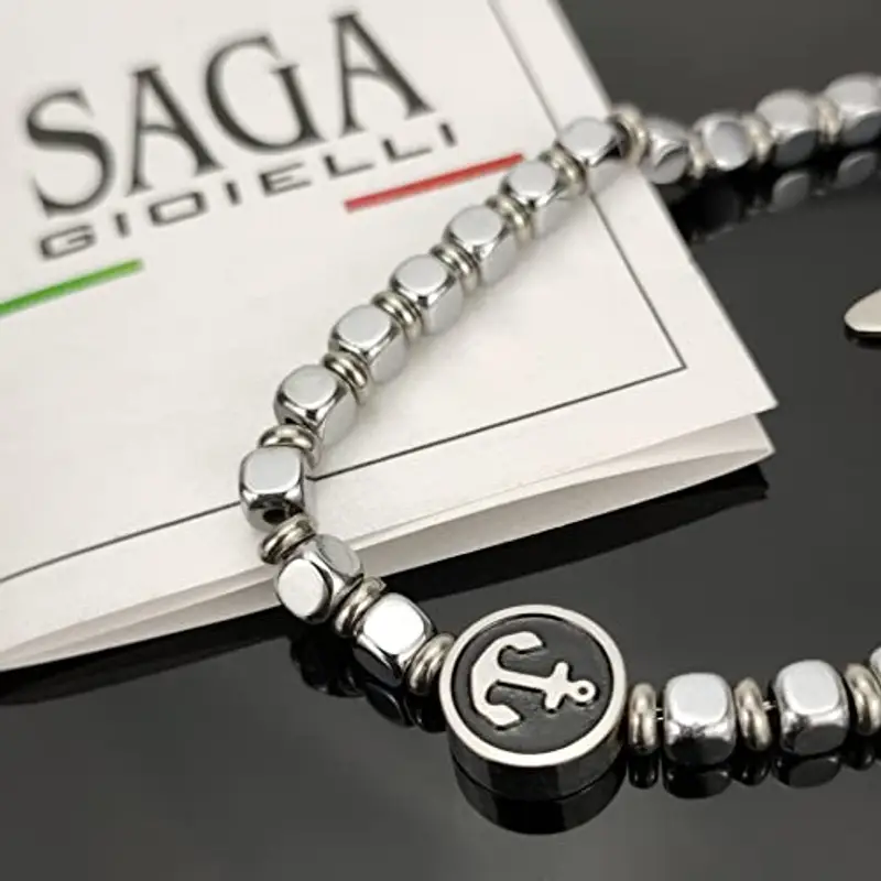 SAGA GIOIELLI® Bracciale Uomo in Acciaio Inossidabile con Ancora – Stile Nautico, Regolabile, Elegante e Resistente Confezione Regalo miniatura 2