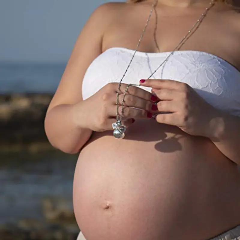 SAGA GIOIELLI® COLLANA CHIAMA ANGELI GRAVIDANZA BOLA MESSIACANA CUORE DI MAMMA CRISTALLI miniatura 2