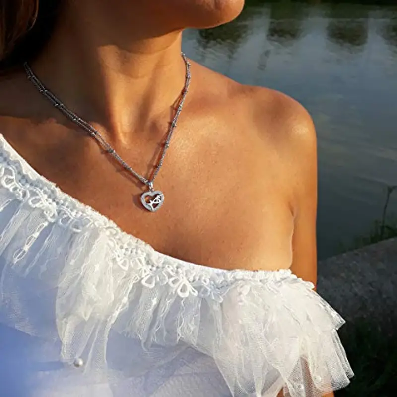 SAGA GIOIELLI® COLLANA CHIAMA ANGELI GRAVIDANZA BOLA MESSIACANA CUORE DI MAMMA CRISTALLI miniatura 3