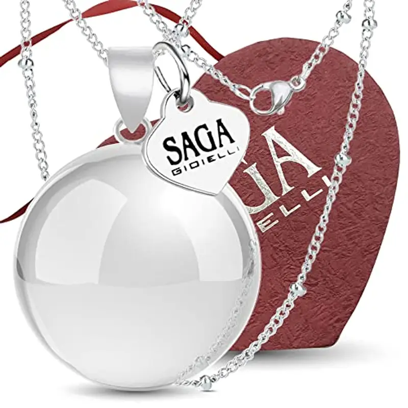 SAGA GIOIELLI® Collana Chiama Angeli Gravidanza, Richiamo Degli Angeli , Collana Lunga Gravidanza, Sfera Sonora