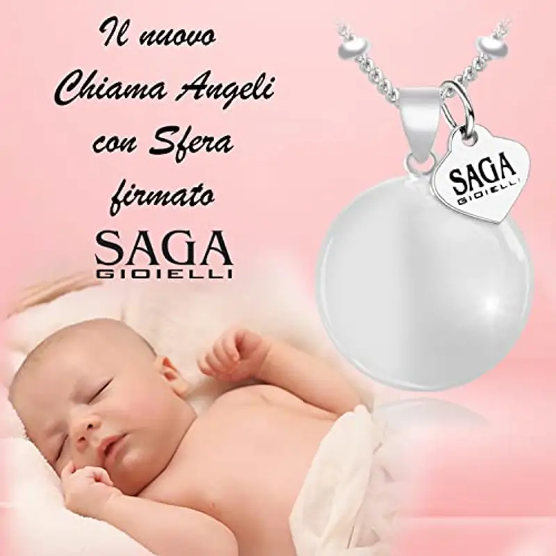 SAGA GIOIELLI® Collana Chiama Angeli Gravidanza, Richiamo Degli Angeli, Collana Lunga Gravidanza, Sfera Sonora miniatura 3