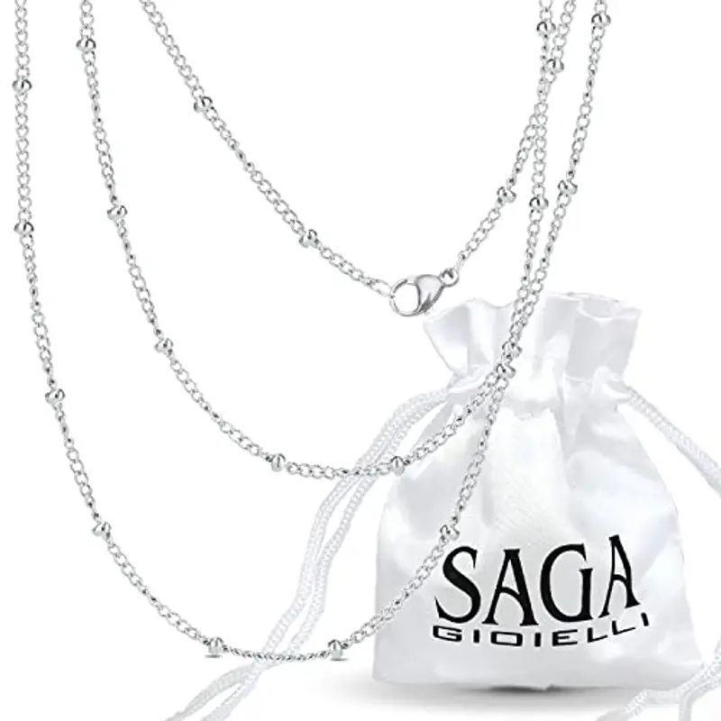 SAGA GIOIELLI® COLLANA PER CHIAMA ANGELI ACCIAIO INOSSIDABILE (100 CM)