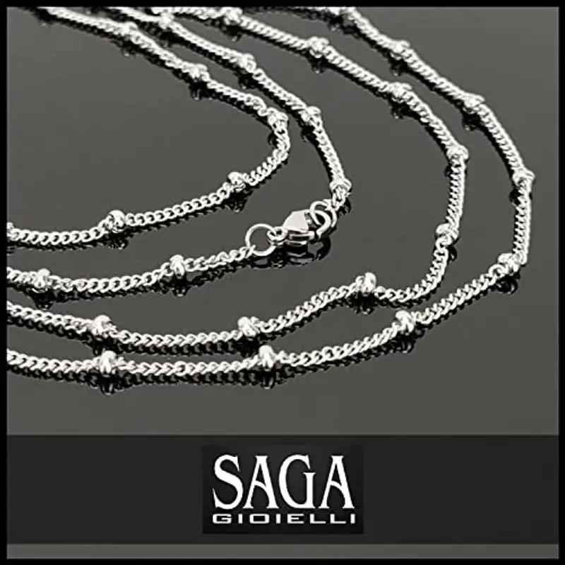SAGA GIOIELLI® COLLANA PER CHIAMA ANGELI ACCIAIO INOSSIDABILE (110 CM) miniatura 2