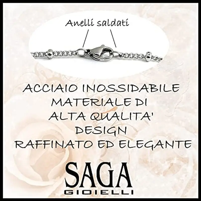 SAGA GIOIELLI® COLLANA PER CHIAMA ANGELI ACCIAIO INOSSIDABILE (110 CM) miniatura 3