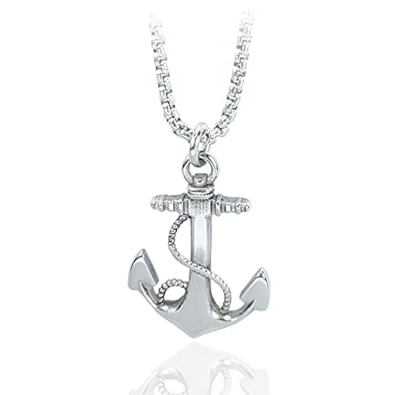 SAGA GIOIELLI® COLLANA UOMO ANCORA ACCIAIO