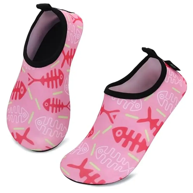 SAGUARO Bambini Scarpe da Acqua Ragazzi e Ragazze Sport Acquatici Nuoto Scarpe da Immersione Piscina da Spiaggia Suole Antiscivolo ad Asciugatura Rapida,Cherry Blossom Rosa 20/21 EU