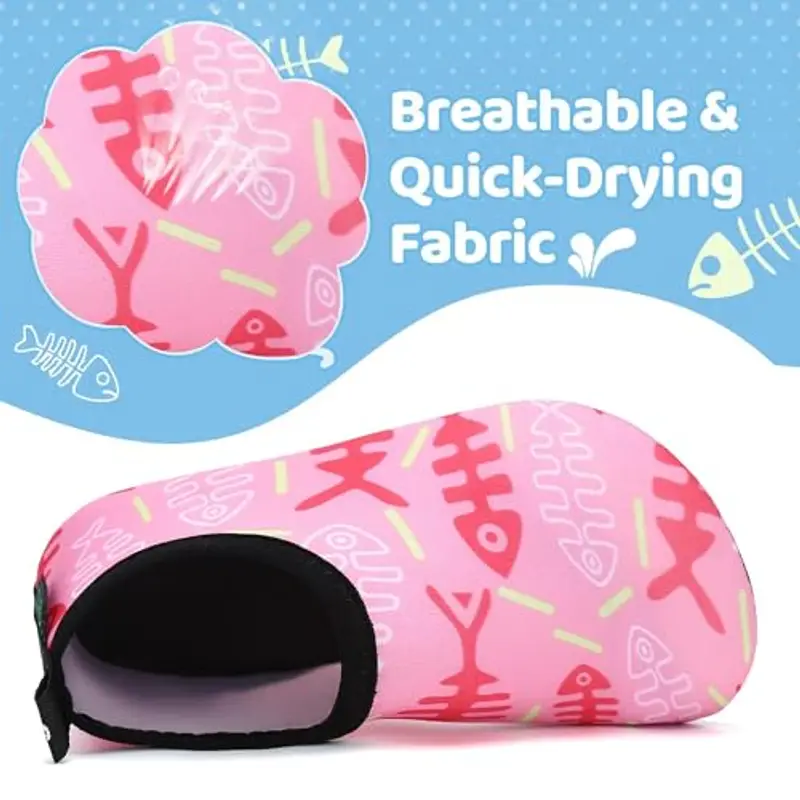 SAGUARO Bambini Scarpe da Acqua Ragazzi e Ragazze Sport Acquatici Nuoto Scarpe da Immersione Piscina da Spiaggia Suole Antiscivolo ad Asciugatura Rapida, Cherry Blossom Rosa 32/33 EU miniatura 3