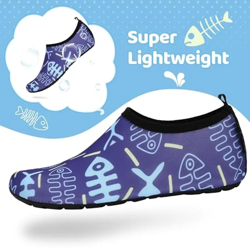 SAGUARO Bambini Scarpe da Immersione Scarpette da Mare Spiaggia Scarpe da Acqua Sportive Acquatici Nuotare Suole Antiscivolo per Beach Bagno Yoga, Slate Blue 24/25 EU miniatura 2
