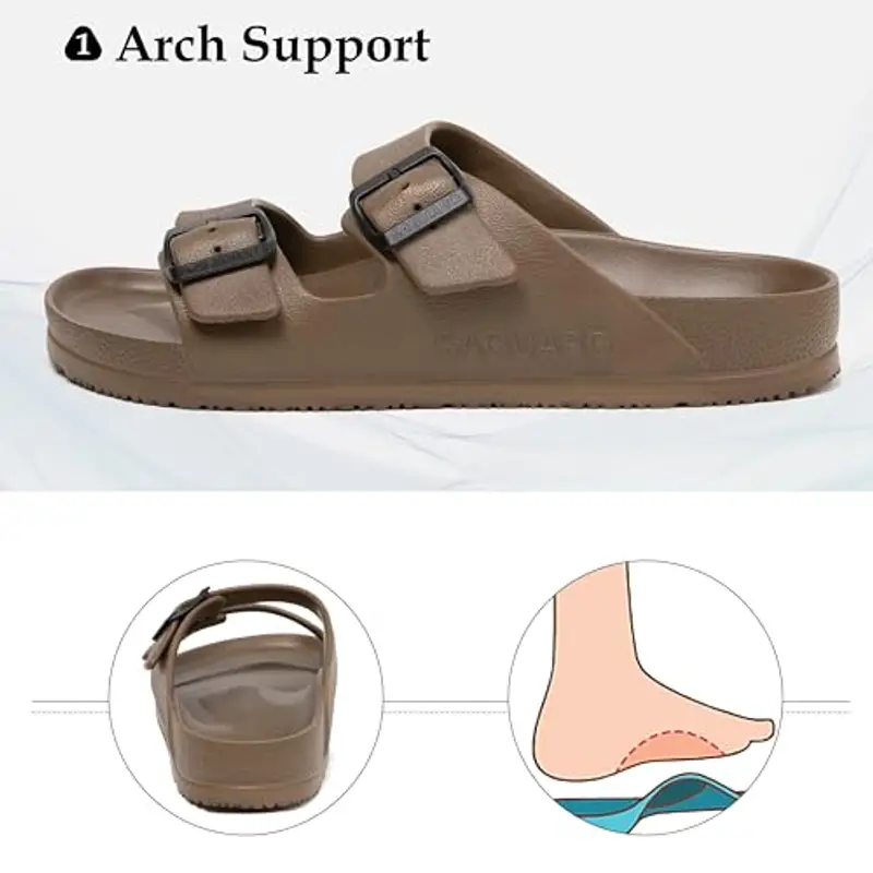 SAGUARO Pantofole Uomo Marrone 1603305 miniatura 2