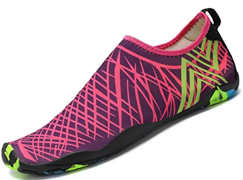 SAGUARO® Pelle Scarpe piedi nudi acquatico Aqua calzini per Beach Swim Surf Yoga Rose Red 4 44EU