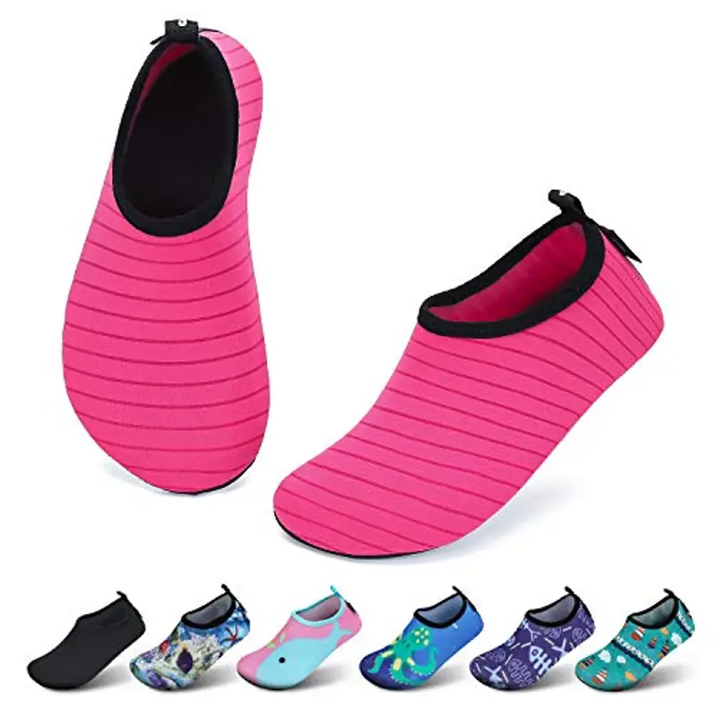 SAGUARO Scarpe da Immersione Bambini Ragazze Scarpe da Bagno Ragazzi Rapida Scarpette Scarpe da Mare Bambino Surf Spiaggia Rossochiaro 22/23 EU