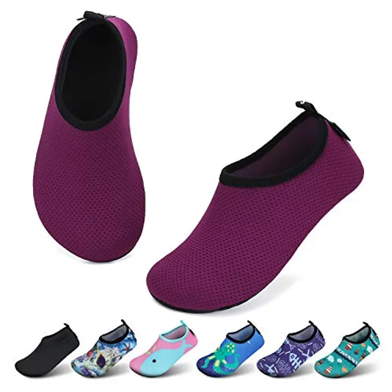 SAGUARO Scarpe da Immersione Bambini Ragazze Scarpe da Bagno Ragazzi Rapida Scarpette Scarpe da Mare Bambino Surf Spiaggia Viola 28/29 EU