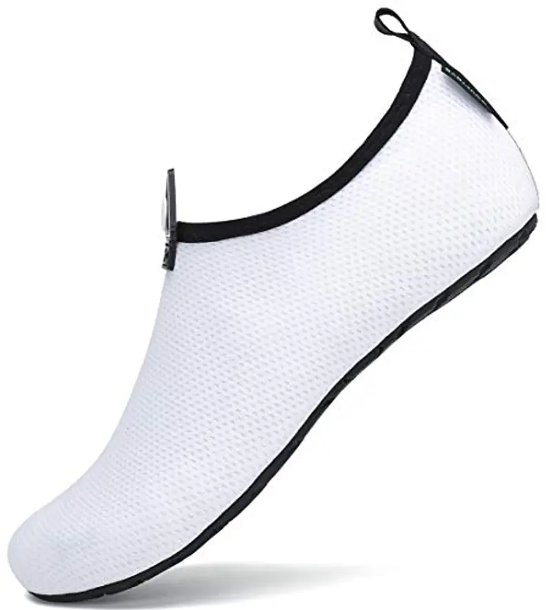 SAGUARO Scarpe da Immersione da Scoglio Scarpette da Bagno Mare Spiaggia Antiscivolo Scarpe Acqua per Nuoto Piscina Spiaggia Canottaggio Vela Aqua Fiume Mare,032 Bianco 42/43 EU