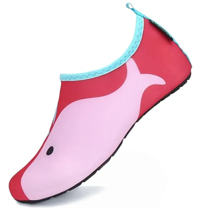 SAGUARO Scarpe da Scogli Bambino Bambina Scarpe Mare Bambini Scarpette Scogli Ragazze Ragazzi Antiscivolo Leggere Scarpette Mare per Immersione Nuoto Stile:5 Rosso, Gr.22/23 EU