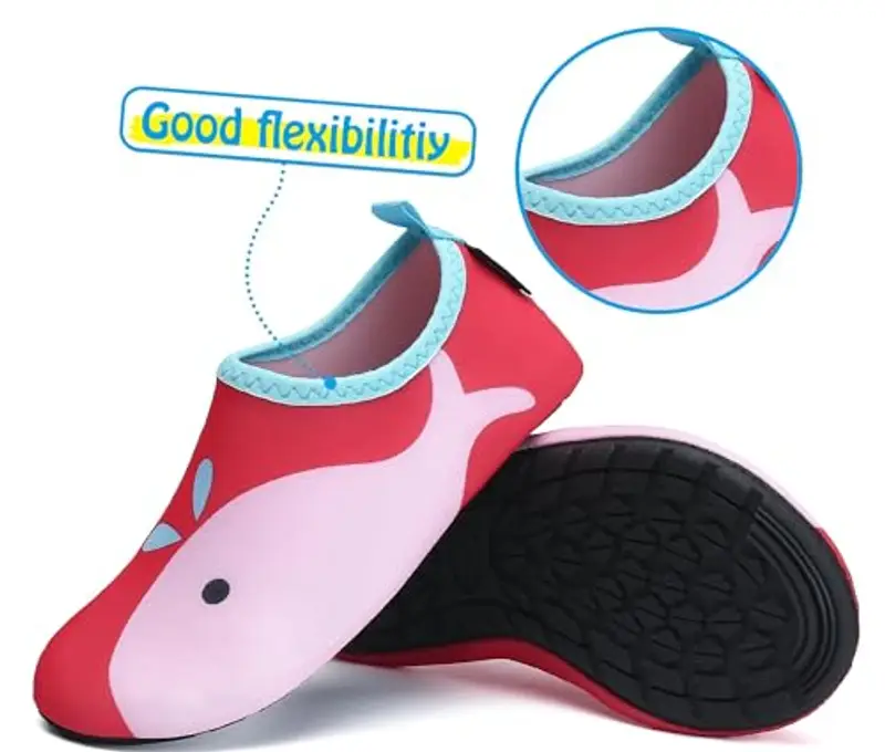 SAGUARO Scarpe da Scogli Bambino Bambina Scarpe Mare Bambini Scarpette Scogli Ragazze Ragazzi Antiscivolo Leggere Scarpette Mare per Immersione Nuoto Stile: 5 Rosso, Gr.22/23 EU miniatura 2