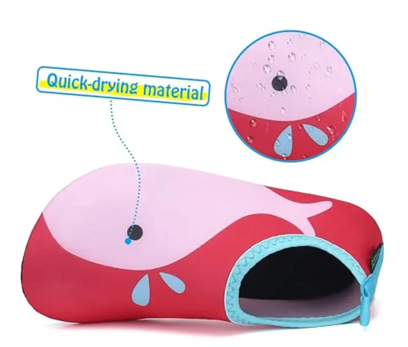 SAGUARO Scarpe da Scogli Bambino Bambina Scarpe Mare Bambini Scarpette Scogli Ragazze Ragazzi Antiscivolo Leggere Scarpette Mare per Immersione Nuoto Stile: 5 Rosso, Gr.22/23 EU miniatura 3