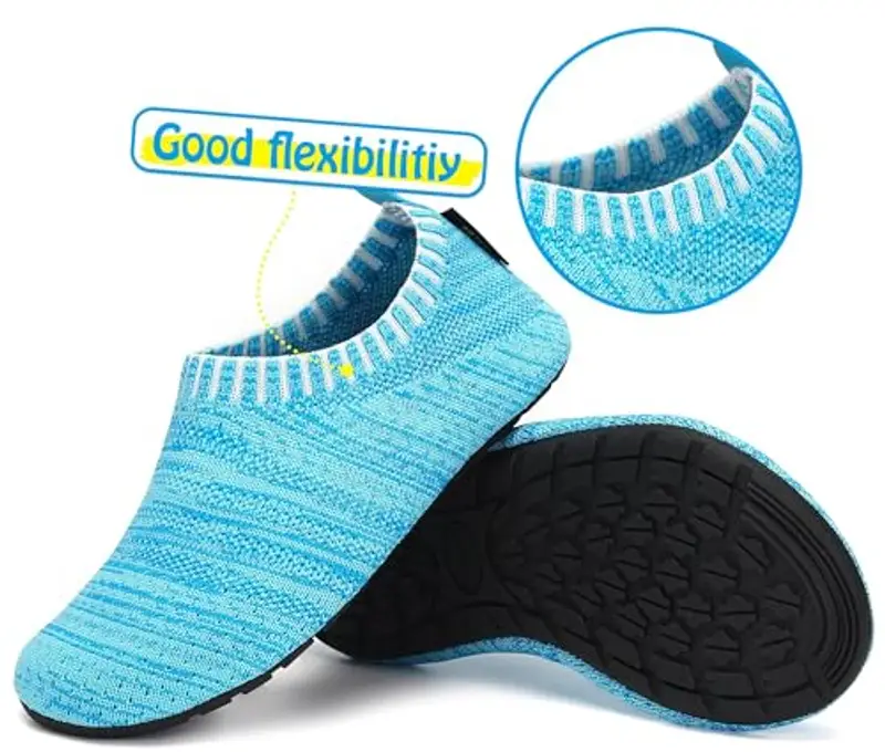 SAGUARO Scarpe da Scogli Bambino Bambina Scarpe Mare Bambini Scarpette Scogli Ragazze Ragazzi Scarpette Mare Antiscivolo Scarpe Immersione Leggere Scarpe Acqua Scarpe Nuoto Blu A, Gr.34/35 EU miniatura 2