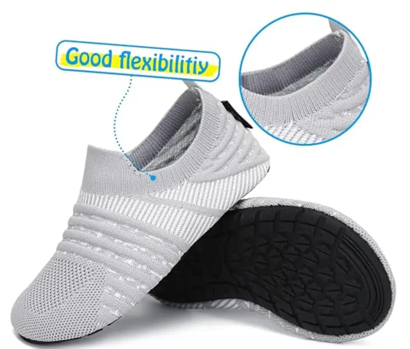 SAGUARO Scarpe da Scogli Bambino Bambina Scarpe Mare Bambini Scarpette Scogli Ragazze Ragazzi Scarpette Mare Antiscivolo Scarpe Immersione Leggere Scarpe Acqua Scarpe Nuoto Grigio, Gr.22/23 EU miniatura 2