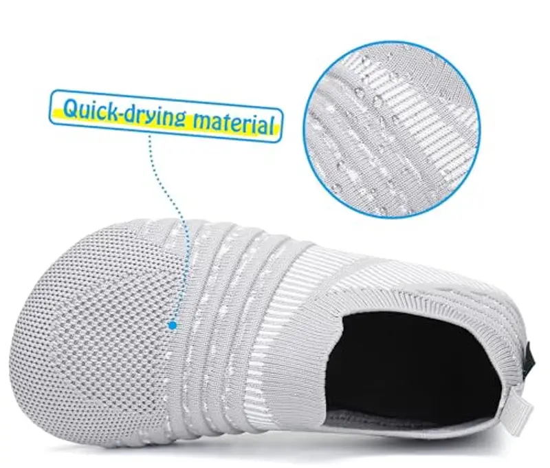 SAGUARO Scarpe da Scogli Bambino Bambina Scarpe Mare Bambini Scarpette Scogli Ragazze Ragazzi Scarpette Mare Antiscivolo Scarpe Immersione Leggere Scarpe Acqua Scarpe Nuoto Grigio, Gr.22/23 EU miniatura 3