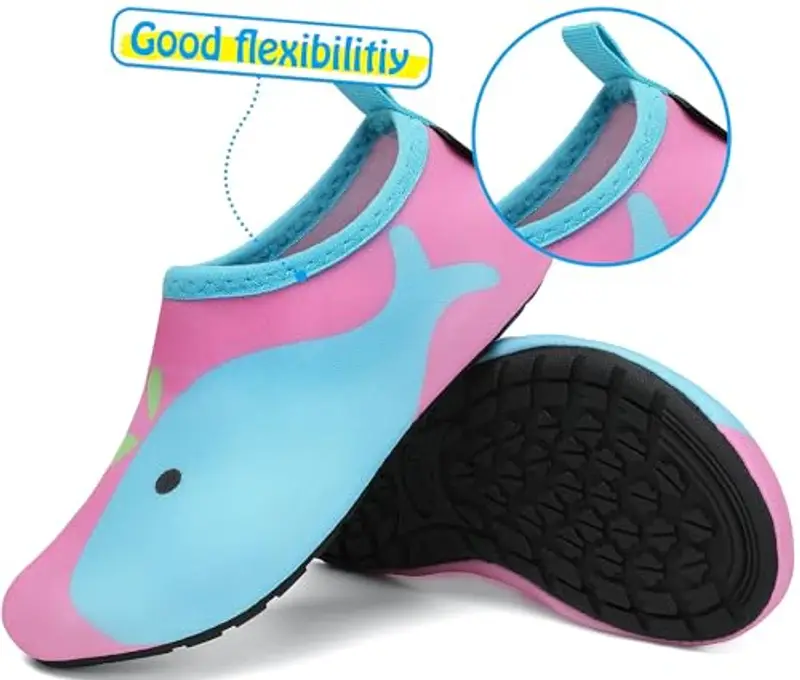 SAGUARO Scarpe da Scogli Bambino Bambina Scarpe Mare Bambini Scarpette Scogli Ragazze Ragazzi Scarpette Mare Antiscivolo Scarpe Immersione Leggere Scarpe Acqua Scarpe Nuoto Stile: 5 Rosa, Gr.32/33 EU miniatura 2