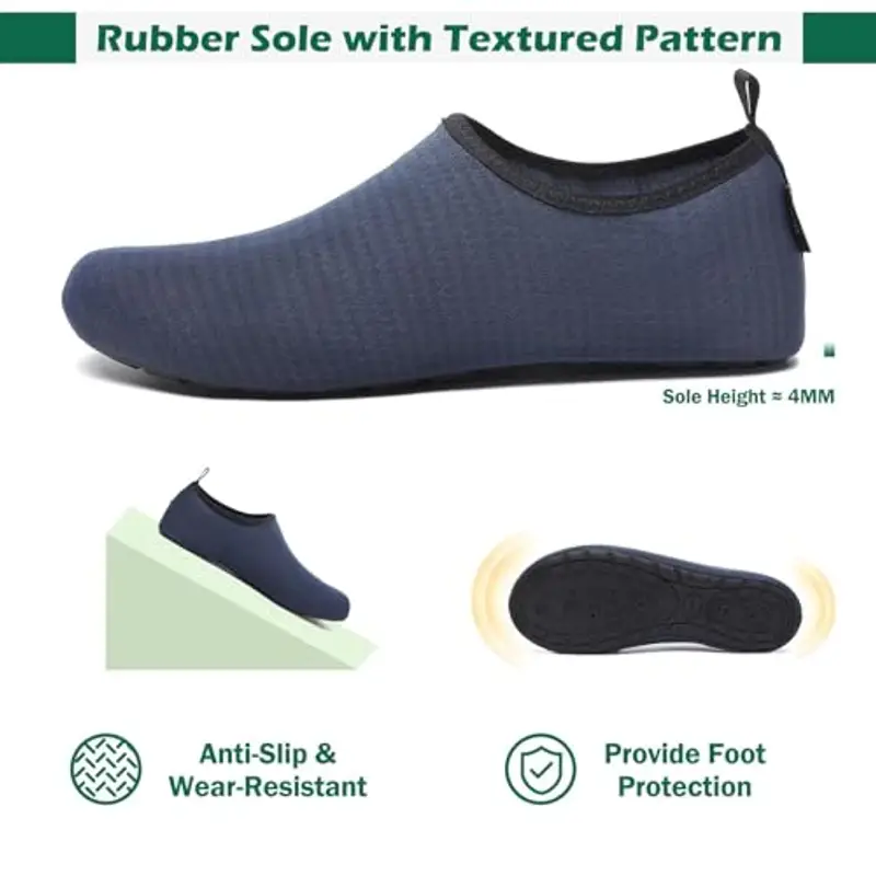 SAGUARO Scarpe da Scoglio Donna Uomo Scarpette Scoglio Scarpette Mare Scogli Antiscivolo Scarpe Mare Scoglio per Spiaggia Acqua Immersione Rombi Blu Notte Gr.44/45 miniatura 3