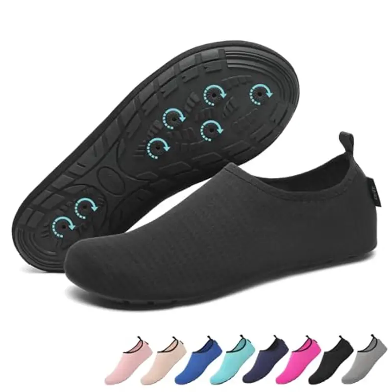 SAGUARO Scarpe da Scoglio Donna Uomo Scarpette Scoglio Scarpette Mare Scogli Antiscivolo Scarpe Mare Scoglio per Spiaggia Acqua Immersione Rombi Nero Scuro Gr.44/45