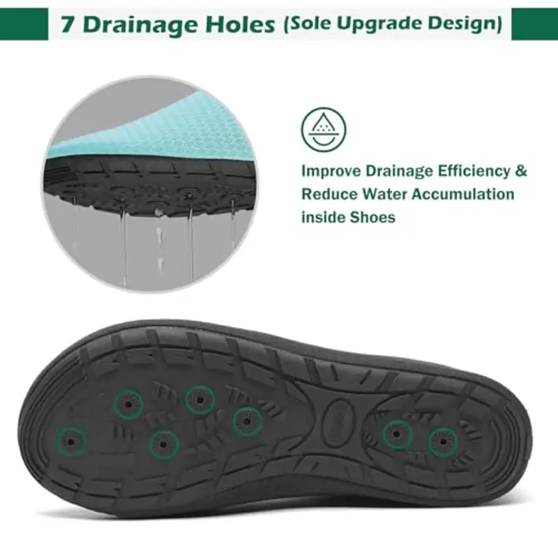 SAGUARO Scarpe da Scoglio Donna Uomo Scarpette Scoglio Scarpette Mare Scogli Antiscivolo Scarpe Mare Scoglio per Spiaggia Acqua Immersione Rombi Nero Scuro Gr.46/47 miniatura 2