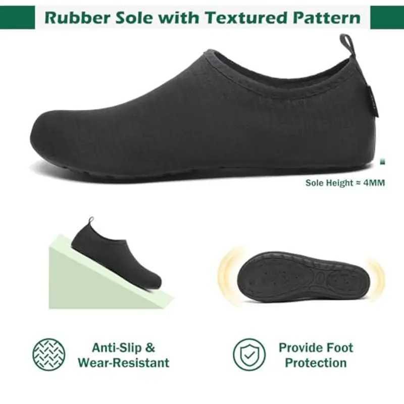 SAGUARO Scarpe da Scoglio Donna Uomo Scarpette Scoglio Scarpette Mare Scogli Antiscivolo Scarpe Mare Scoglio per Spiaggia Acqua Immersione Rombi Nero Scuro Gr.46/47 miniatura 3