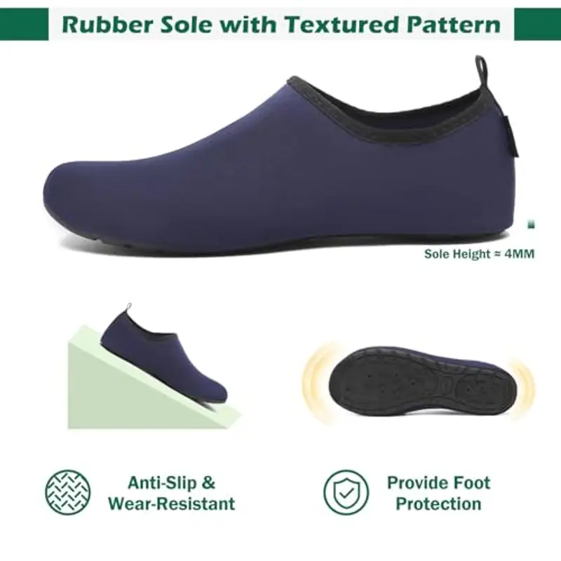 SAGUARO Scarpe da Scoglio Donna Uomo Scarpette Scoglio Scarpette Mare Scogli Antiscivolo Scarpe Mare Scoglio per Spiaggia Acqua Immersione Solido Blu Scuro Gr.42/43 miniatura 3