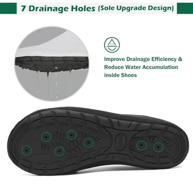 SAGUARO Scarpe da Scoglio Donna Uomo Scarpette Scoglio Scarpette Mare Scogli Antiscivolo Scarpe Mare Scoglio per Spiaggia Acqua Immersione Strisce Nero fumé Gr.38/39 miniatura 2