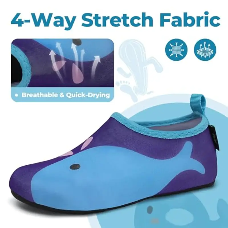 SAGUARO Scarpe da Scoglio Ragazzi Scarpe Mare Ragazze Bambini Scarpette da Scoglio Rapida Asciugatura Scarpette Mare per Acqua Immersione Surf Azzurro Cielo, GR.34/35 miniatura 2