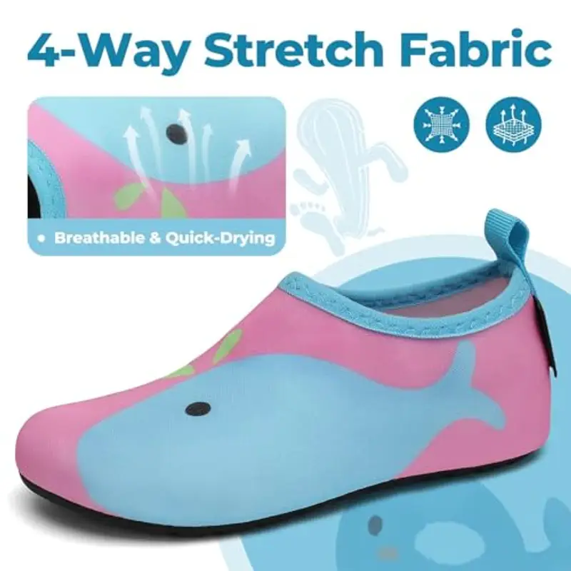 SAGUARO Scarpe da Scoglio Ragazzi Scarpe Mare Ragazze Bambini Scarpette da Scoglio Rapida Asciugatura Scarpette Mare per Acqua Immersione Surf Rosa, GR.32/33 miniatura 2