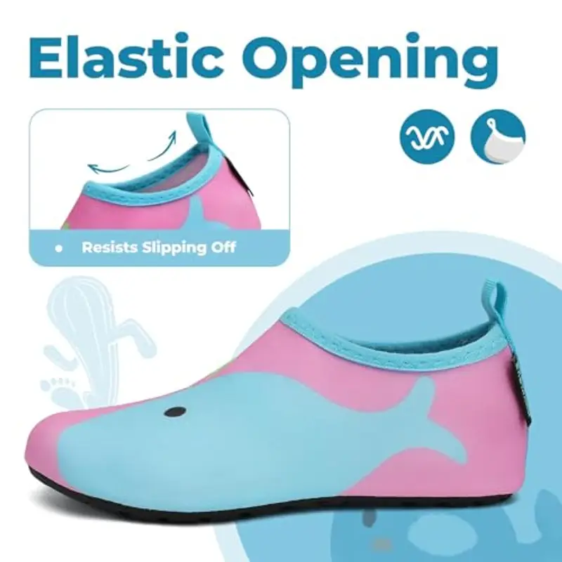 SAGUARO Scarpe da Scoglio Ragazzi Scarpe Mare Ragazze Bambini Scarpette da Scoglio Rapida Asciugatura Scarpette Mare per Acqua Immersione Surf Rosa, GR.32/33 miniatura 3