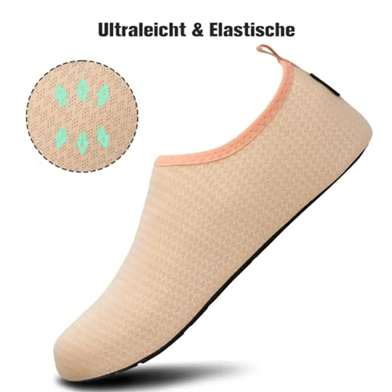 SAGUARO Scarpe da Scoglio Uomo Donna Scarpette Scoglio Leggere Scarpe Mare Asciugatura Rapida Scarpette Mare Scarpe Spiaggia Antiscivolo Scarpe per Acqua Immersione Surf Arancione Gr. 42/43 EU miniatura 2