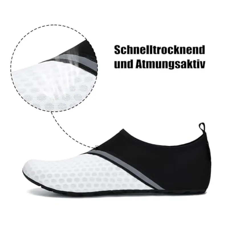 SAGUARO Scarpe da Scoglio Uomo Donna Scarpette Scoglio Leggere Scarpe Mare Asciugatura Rapida Scarpette Mare Scarpe Spiaggia Antiscivolo Scarpe per Acqua Immersione Surf Bianco Fumo Gr. 40/41 EU miniatura 3