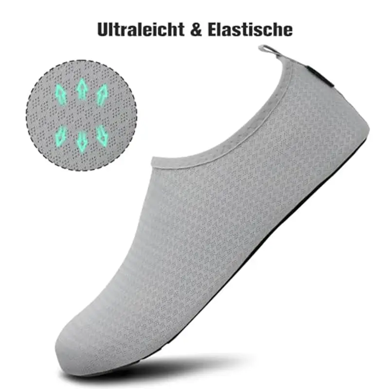 SAGUARO Scarpe da Scoglio Uomo Donna Scarpette Scoglio Leggere Scarpe Mare Asciugatura Rapida Scarpette Mare Scarpe Spiaggia Antiscivolo Scarpe per Acqua Immersione Surf Grigio Corazzato Gr. 42/43 EU miniatura 2
