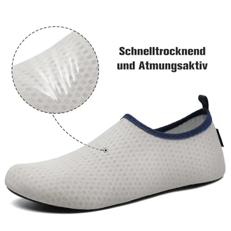 SAGUARO Scarpe da Scoglio Uomo Donna Scarpette Scoglio Leggere Scarpe Mare Asciugatura Rapida Scarpette Mare Scarpe Spiaggia Antiscivolo Scarpe per Acqua Immersione Surf Grigio Taupe Gr. 42/43 EU miniatura 3