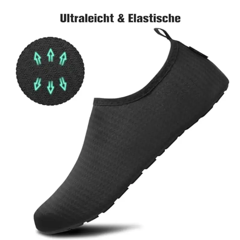 SAGUARO Scarpe da Scoglio Uomo Donna Scarpette Scoglio Leggere Scarpe Mare Asciugatura Rapida Scarpette Mare Scarpe Spiaggia Antiscivolo Scarpe per Acqua Immersione Surf Nero Eerie Gr. 42/43 EU miniatura 2