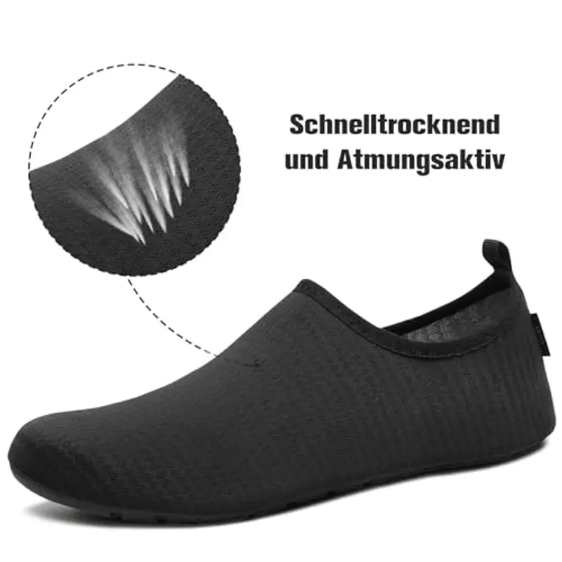 SAGUARO Scarpe da Scoglio Uomo Donna Scarpette Scoglio Leggere Scarpe Mare Asciugatura Rapida Scarpette Mare Scarpe Spiaggia Antiscivolo Scarpe per Acqua Immersione Surf Nero Eerie Gr. 42/43 EU miniatura 3