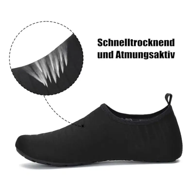 SAGUARO Scarpe da Scoglio Uomo Donna Scarpette Scoglio Leggere Scarpe Mare Asciugatura Rapida Scarpette Mare Scarpe Spiaggia Antiscivolo Scarpe per Acqua Immersione Surf Nero Fumoso Gr. 44/45 EU miniatura 3