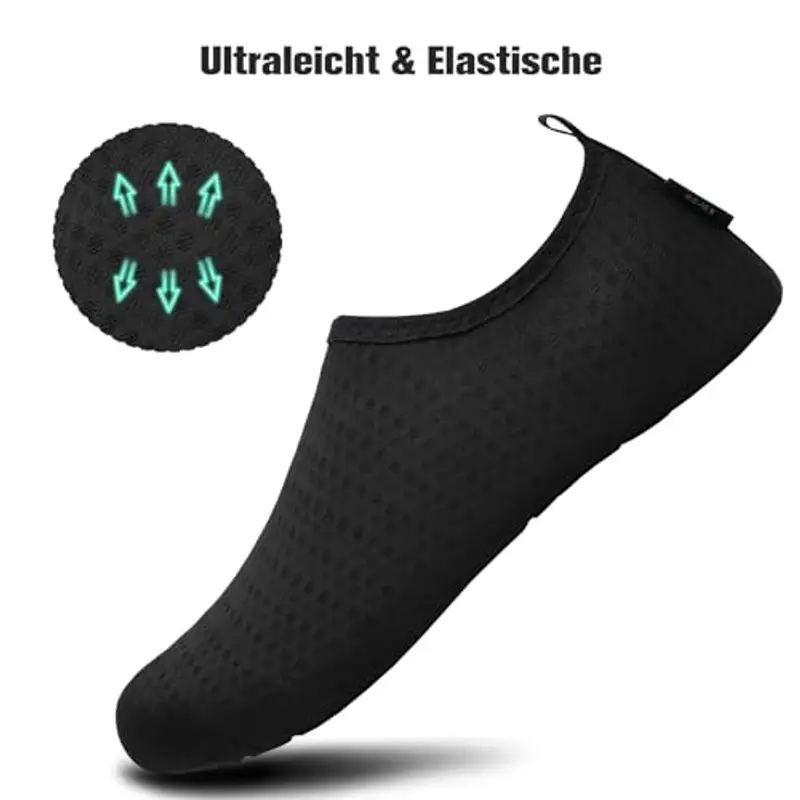 SAGUARO Scarpe da Scoglio Uomo Donna Scarpette Scoglio Leggere Scarpe Mare Asciugatura Rapida Scarpette Mare Scarpe Spiaggia Antiscivolo Scarpe per Acqua Immersione Surf Nero Ricco Gr. 44/45 EU miniatura 2